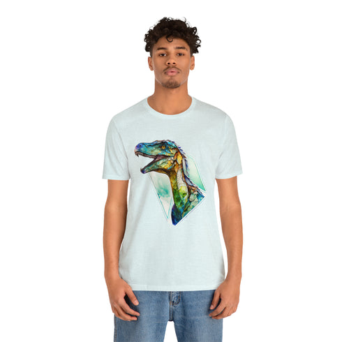 Stained Glass Velociraptor - Short Sleeve Tee
